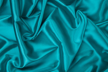 Fototapeta premium Close up of blue silk.