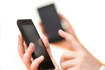 Mobile smart phone in hand