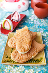 Japanese traditional fish-shaped cake, Taiyaki.