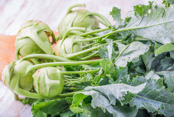 Fresh kohlrabi