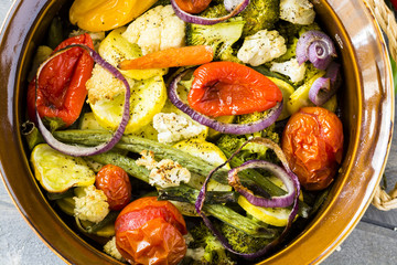 Roasted vegetables.