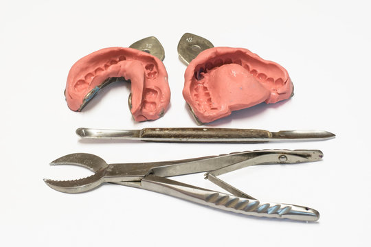 dental laboratory, casts and tools