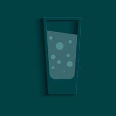 Glass of water symbol. Flat icon