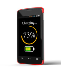 Fototapeta na wymiar Wireless charging of smartphone (clipping path included)
