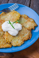 Potato Pancake with Sour Cream