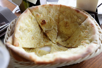 Focaccia with onions and Grana Padano cheese