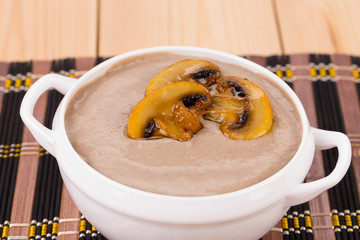 Creamy mushroom soup.
