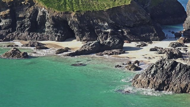 Waves breaking at Kynance Cove - Cornwall - England