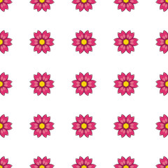 Seamless pattern with cartoon red flowers