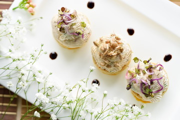 Assorted savoury holiday snacks on plate