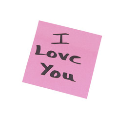 Coloured note it sticker saying I Love You