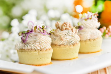 Assorted savoury holiday snacks on plate