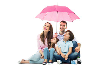 Family with the umbrella