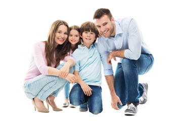 Happy family with two kids