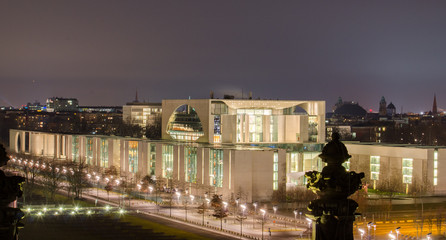 night view of the seat of german chancellor 