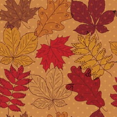 Seamless pattern of foliage Vector eps10