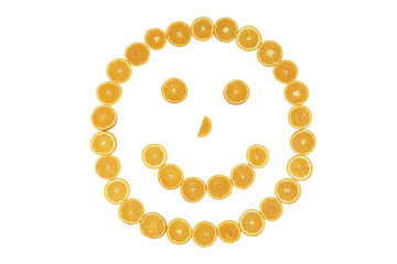 Sliced citrus fruits smiley face