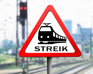 Naklejka premium Vorsicht Bahnstreik 2