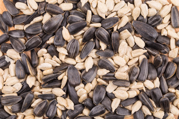 Sunflower seeds black and white.