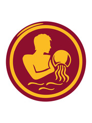 Aquarius horoscope sign botton