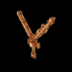 Fototapeta premium Business concept. Yen currency symbol of microchips