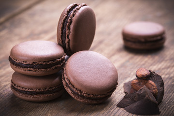 macaroon with chocolate ganache