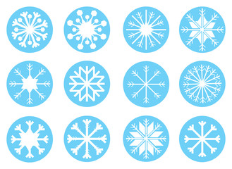 Snowflake Circle Icon Set