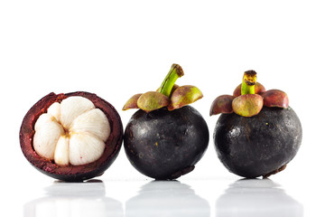 mangosteen on white background