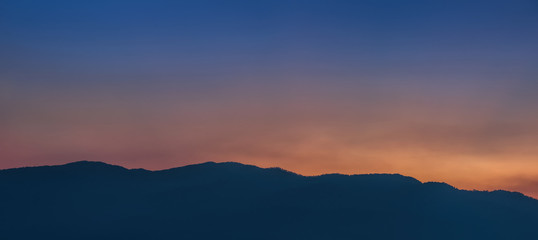 Fototapeta na wymiar The nature landscape of twilight sky and mountain