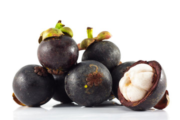 mangosteen on white background