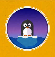 Illustration of Penguin on a ice floe