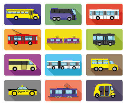 Vector icons. Public transport.