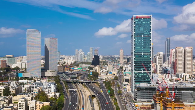 Tel Aviv Skyline At Day - Aerila View