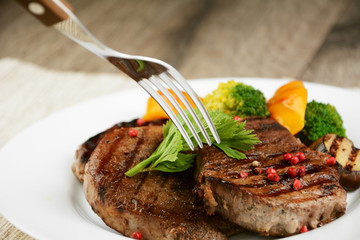 Delicious grilled beef steakes