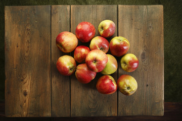Fresh Apples on picnic table