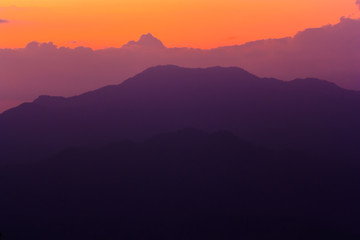 sunset on the mountain