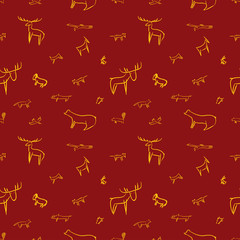 Childish pattern of wild animals