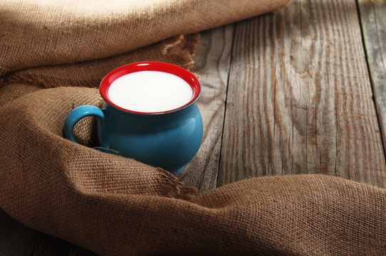 Milk in a beautiful mug