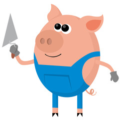 Pig as the bricklayer