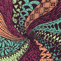 Abstract doodle background. Zentagle. Spiral.