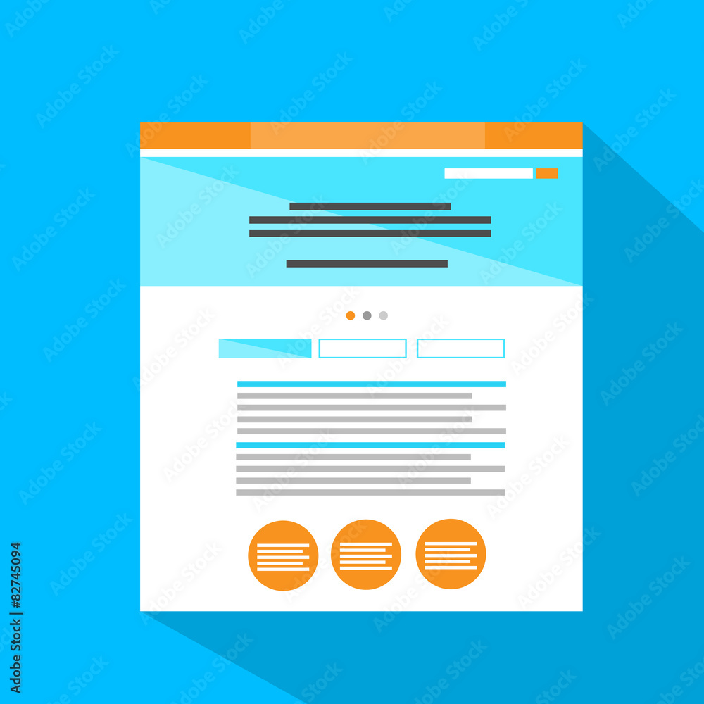Poster internet web site page flat icon vector