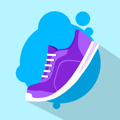 Sneaker Sport Running Shoe Flat Icon Vector