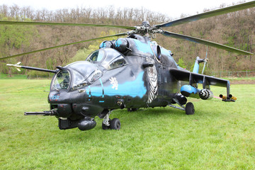 Fototapeta na wymiar Military helicopter.