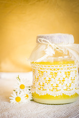 Obraz na płótnie Canvas Homemade ghee butter in mason jar