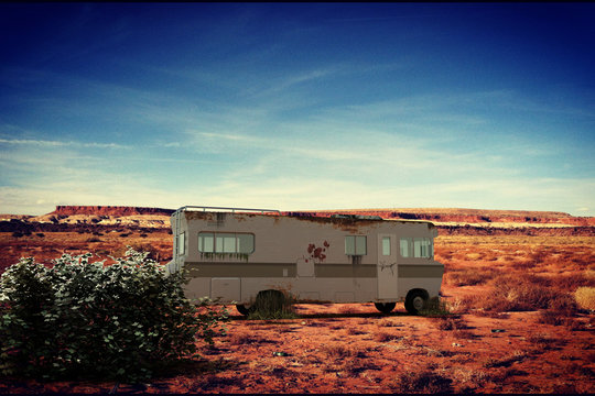 camper in the desert