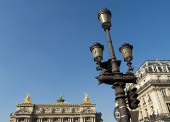 Fototapeta na wymiar Laterne am Place de l´Opéra