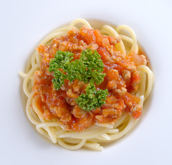 spaghetti with tomato beef sauce