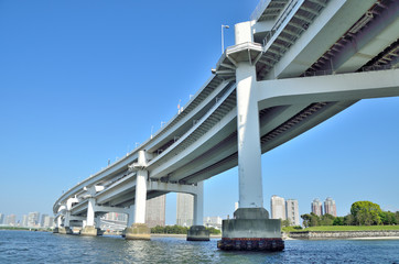 Under the Rainbow Bridge in Tokyo Port