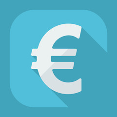 Flat modern design with shadow Euro symbol