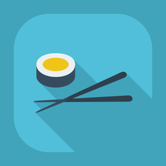 Flat modern design with shadow Sushi, Chinese cuisine